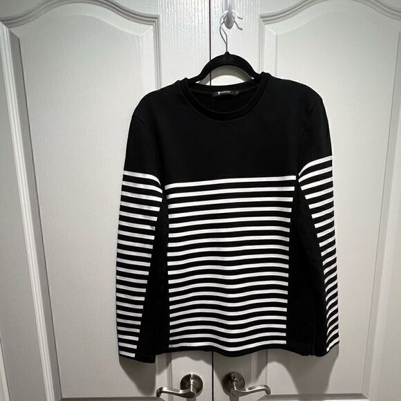 T by Alexander Wang Tops - T by Alexander Wang Striped Pullover Sweatshirt Women Size Small Blk/White